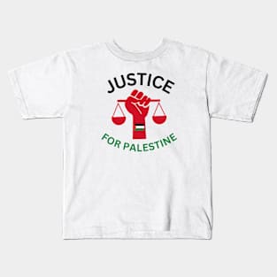 Justice For Palestine Free Gaza Palestinians Kids T-Shirt